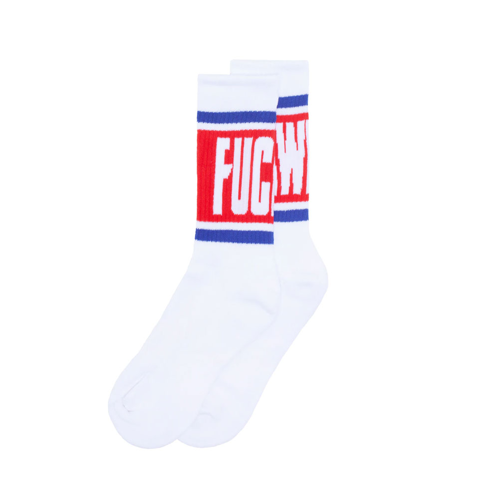 BIG STRIPE SOCKS WHITE/RED