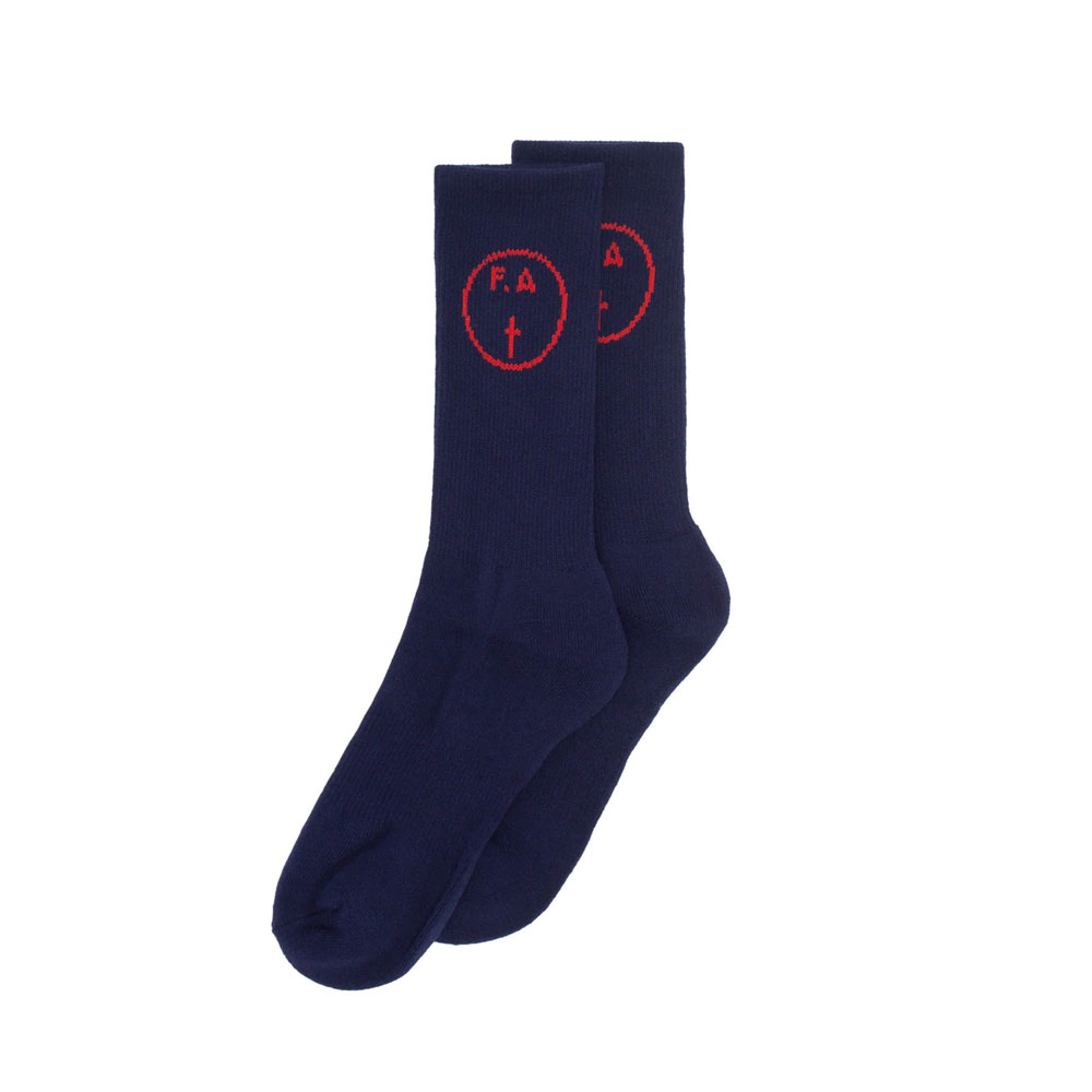 FA RECORDS SOCKS NAVY/RED