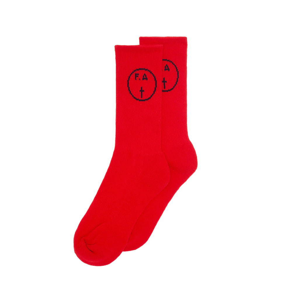 FA RECORDS SOCKS RED/BLACK