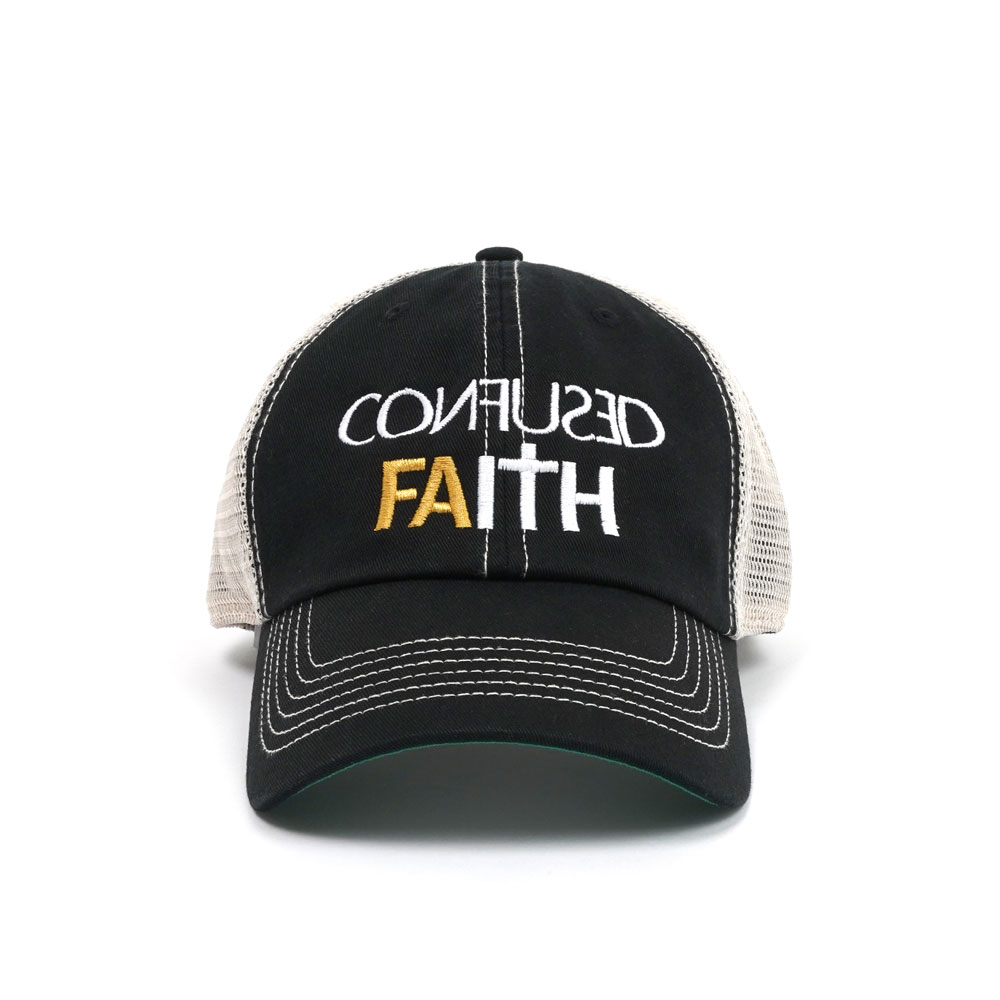 CONFUSED FAITH TRUCKER HAT BLACK
