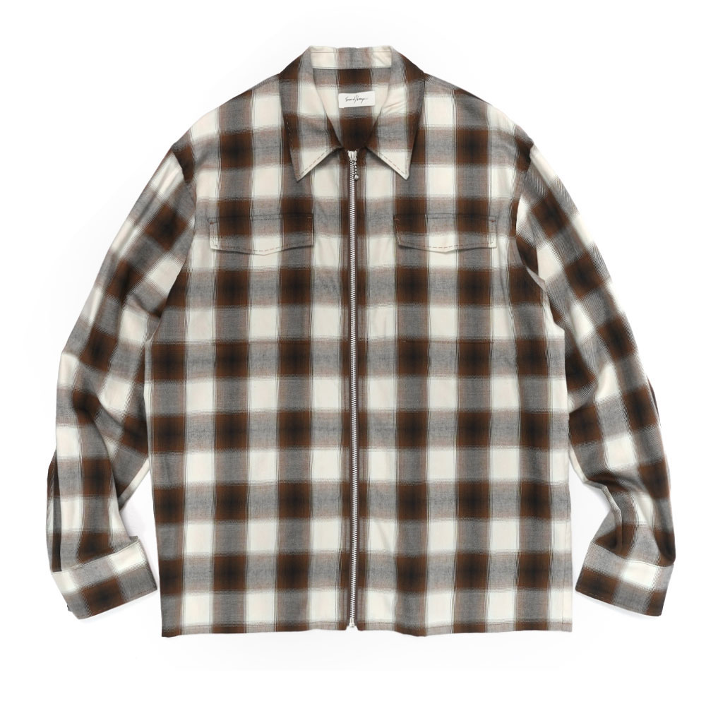 ZIP RELAXED LONG SLEEVE BROWN