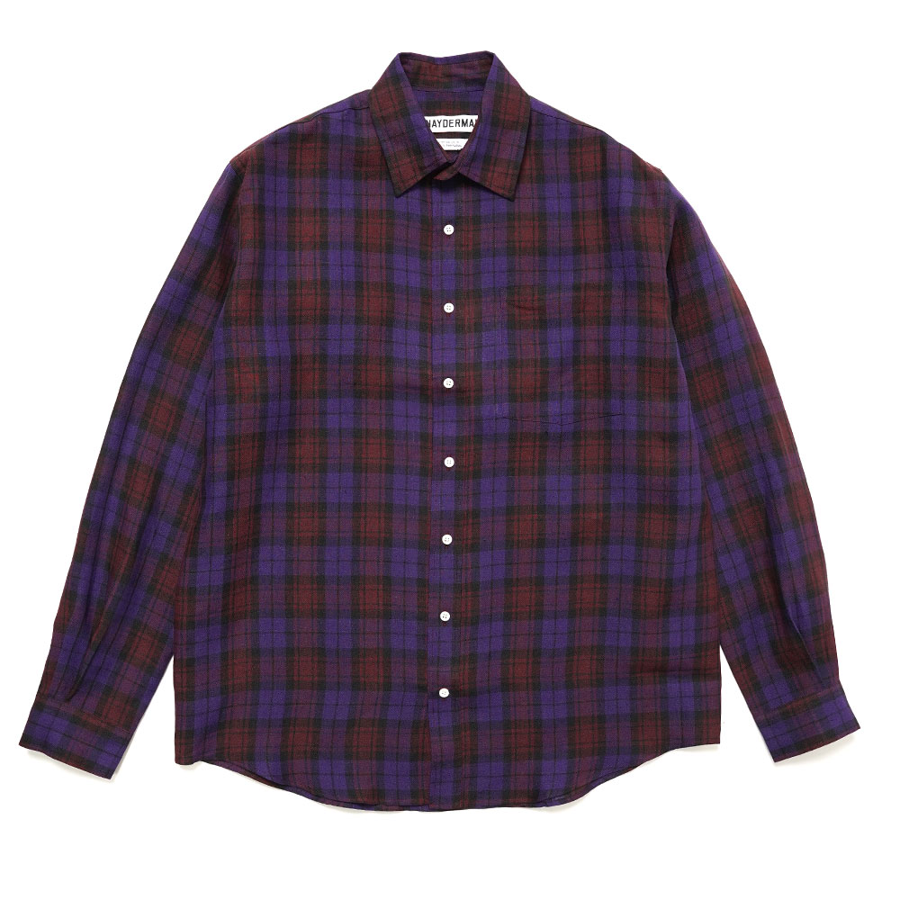 SHIRT NON-BINARY LINEN PURPLE CHECK