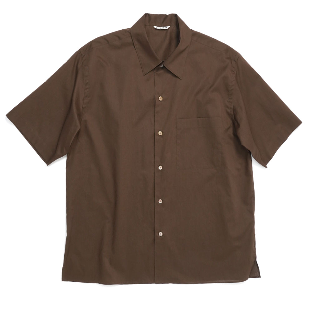 WASHED FINX TYPEWRITER HALFSLEEVED SHIRT DARK BROWN A25SS03TL
