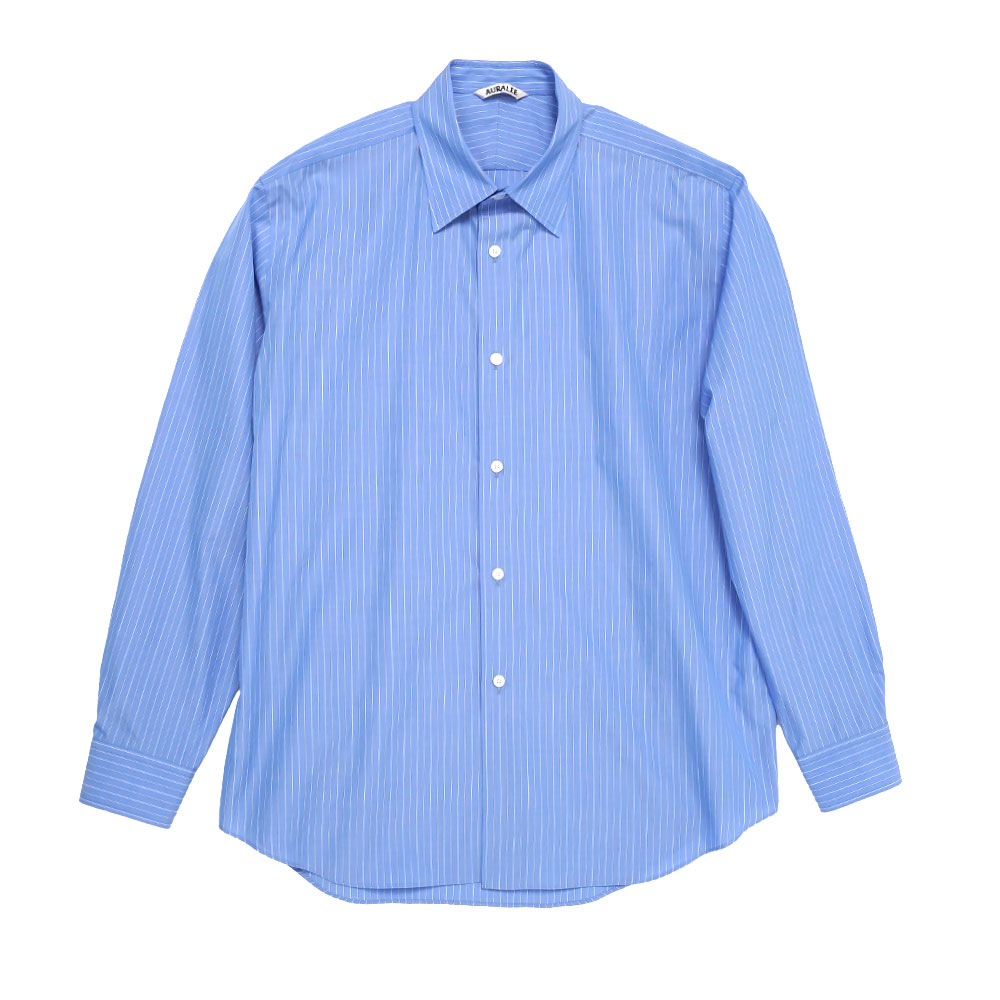 SUVIN HIGH COUNT CLOTH STRIPE SHIRT BLUE STRIPE A25SS01SS