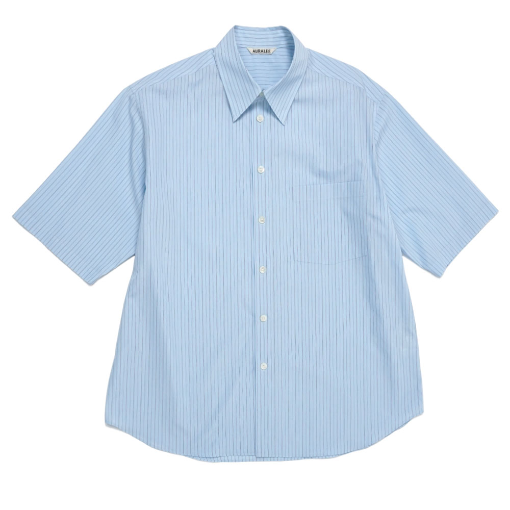 SUVIN HIGH COUNT STRIPE HALF SLEEVED LIGHT BLUE STRIPE A25SS02SS