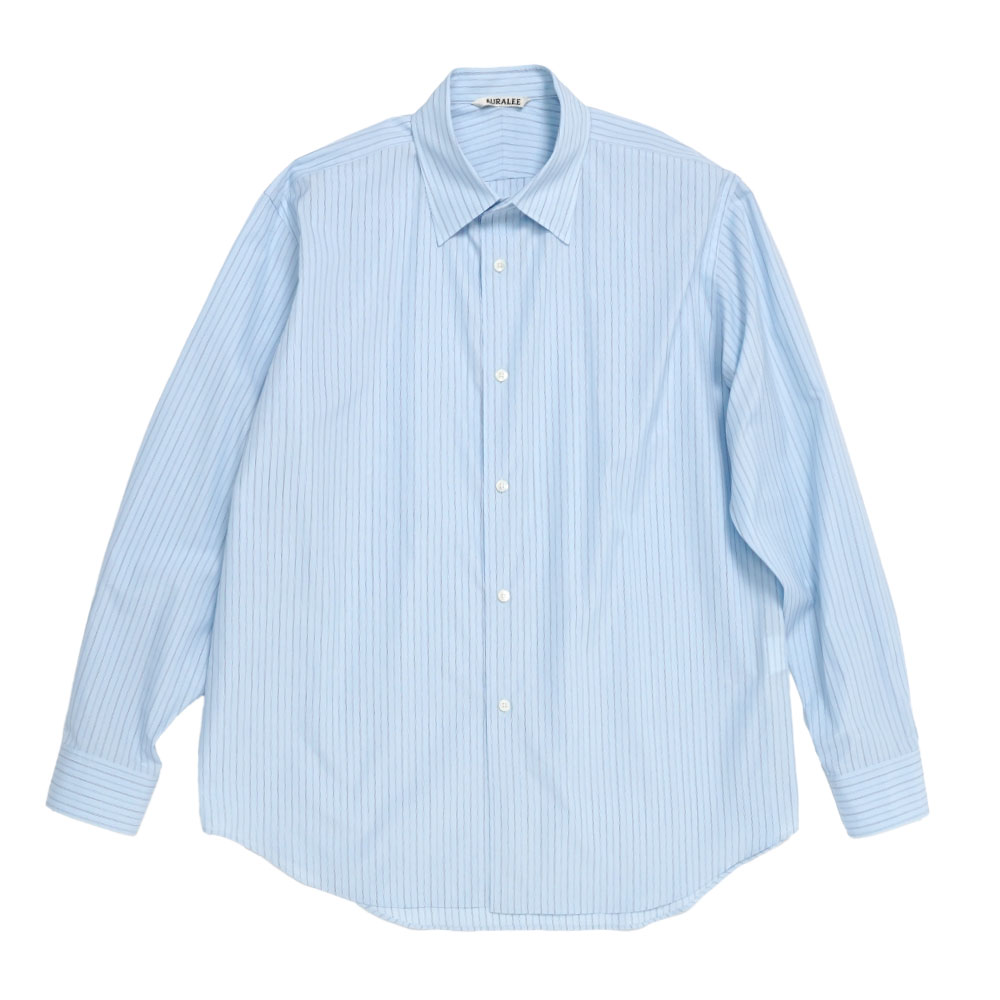 SUVIN HIGH COUNT CLOTH STRIPE SHIRT LIGHT BLUE STRIPE A25SS01SS