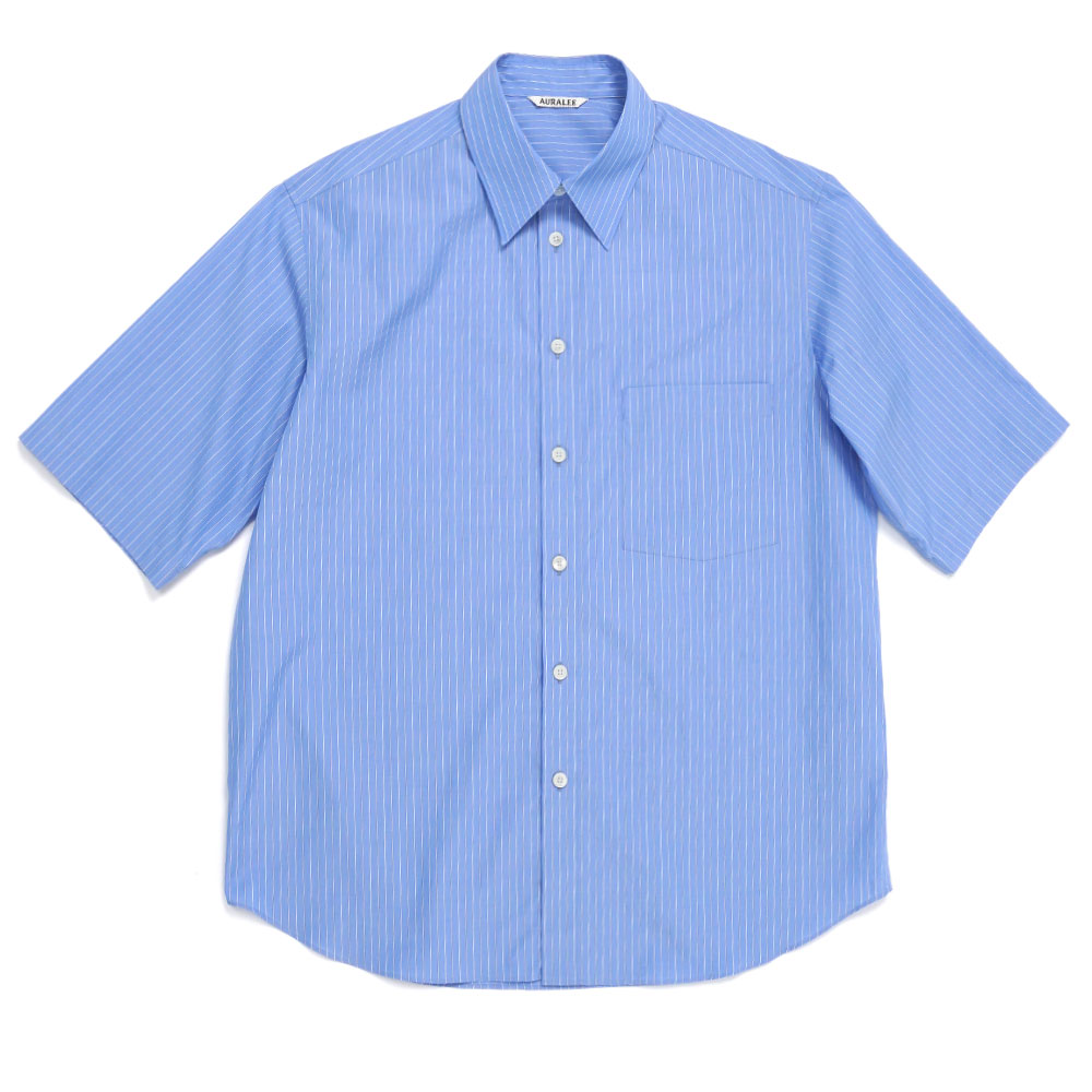 SUVIN HIGH COUNT STRIPE HALF SLEEVED BLUE STRIPE A25SS02SS