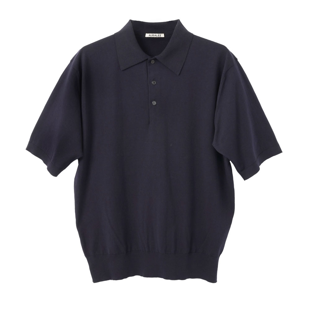GIZA HGIH GAUGE KNIT POLO A26SP03KA DARK NAVY