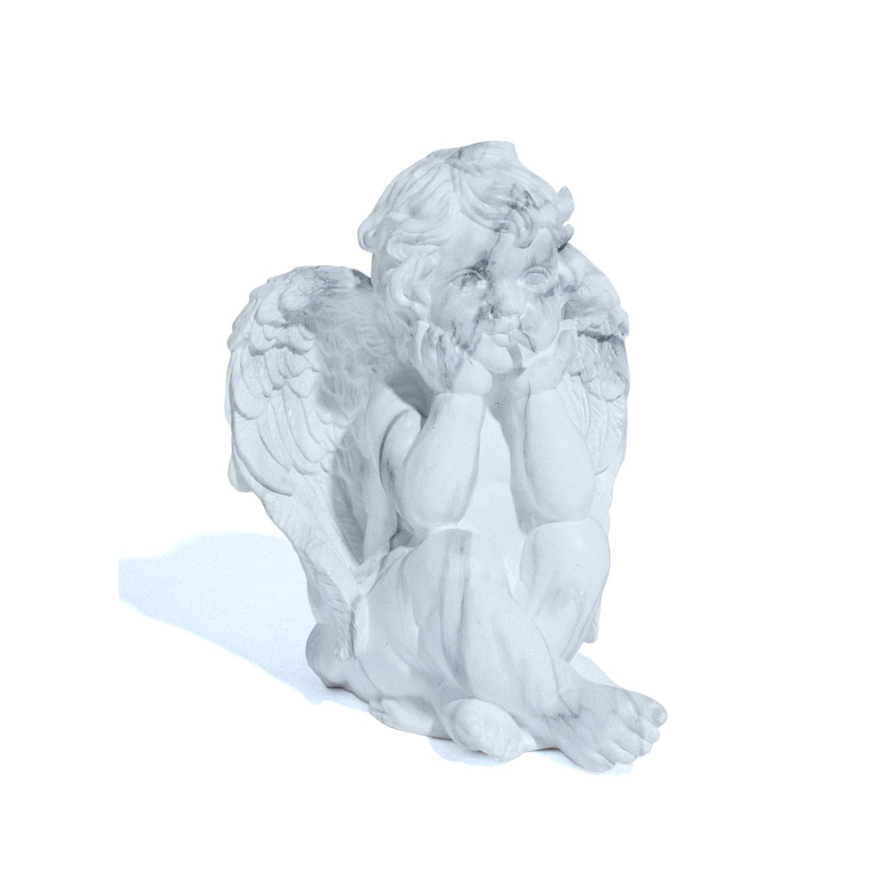 MARBLE CHERUB HIDE-A-KEY MARBLE / WHITE