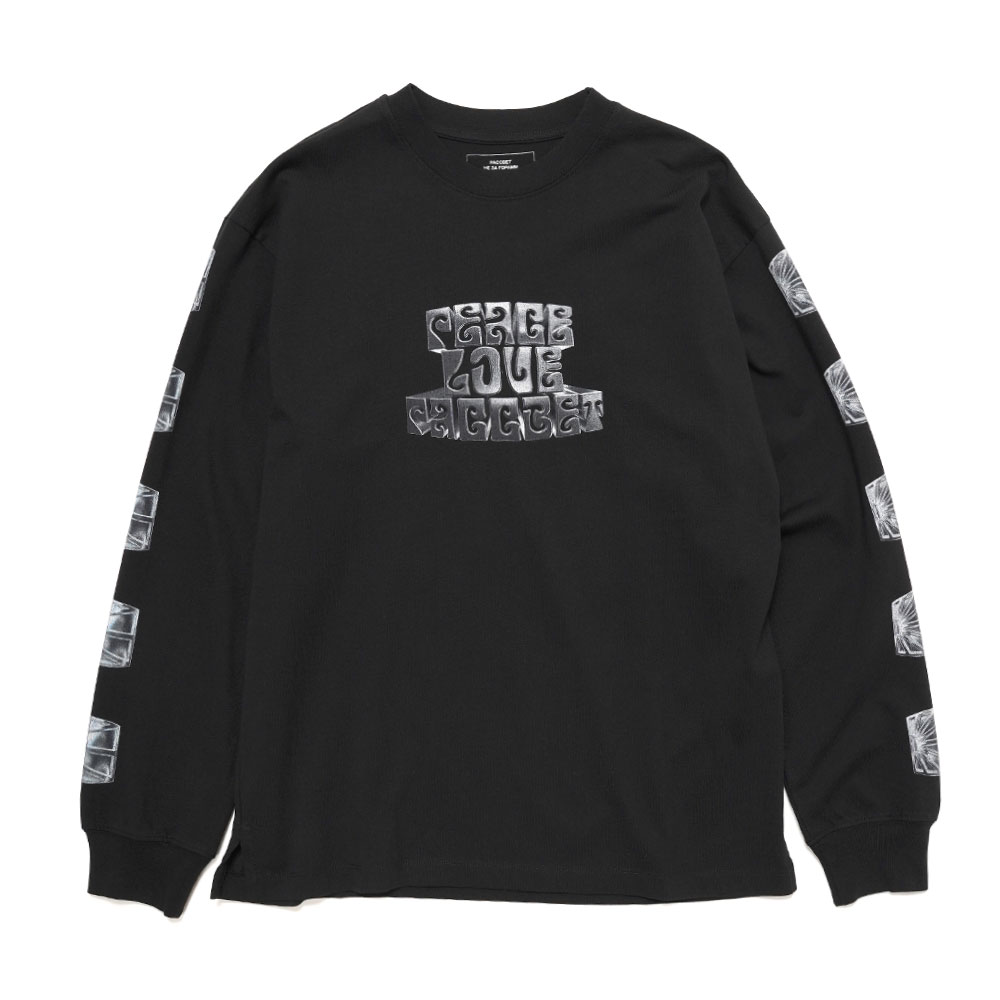 MEN LONGSLEEVES 3D T-SHIRT KNIT BLACK
