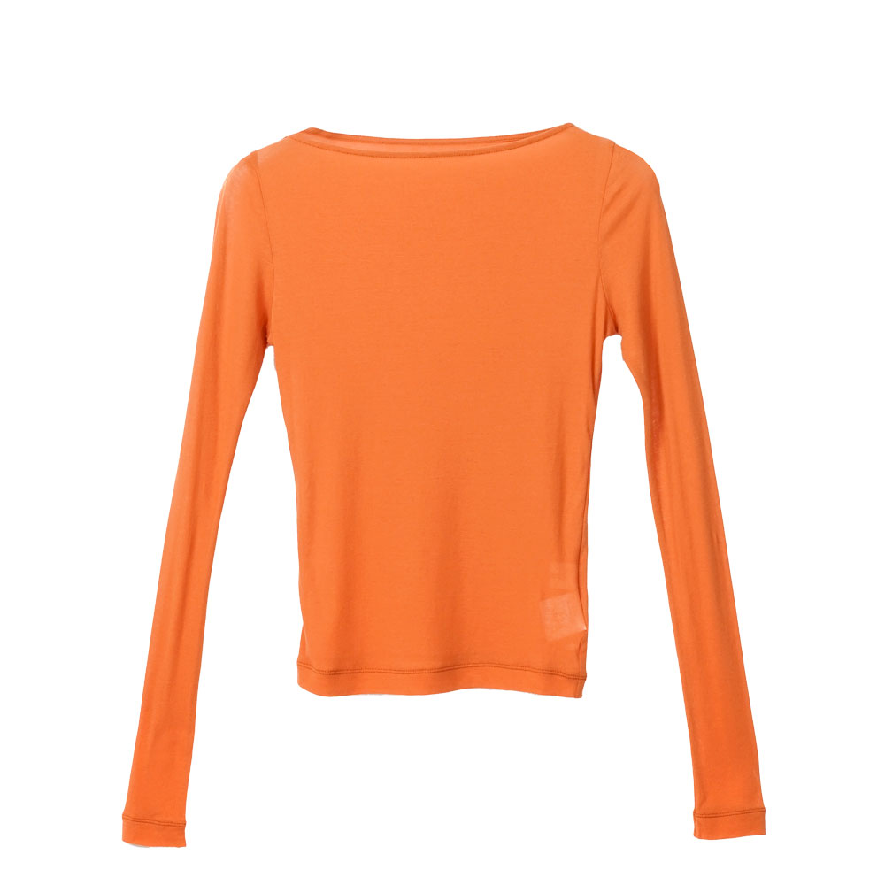 SHEER RIB BOAT NECK L/S T-SHIRT ORANGE