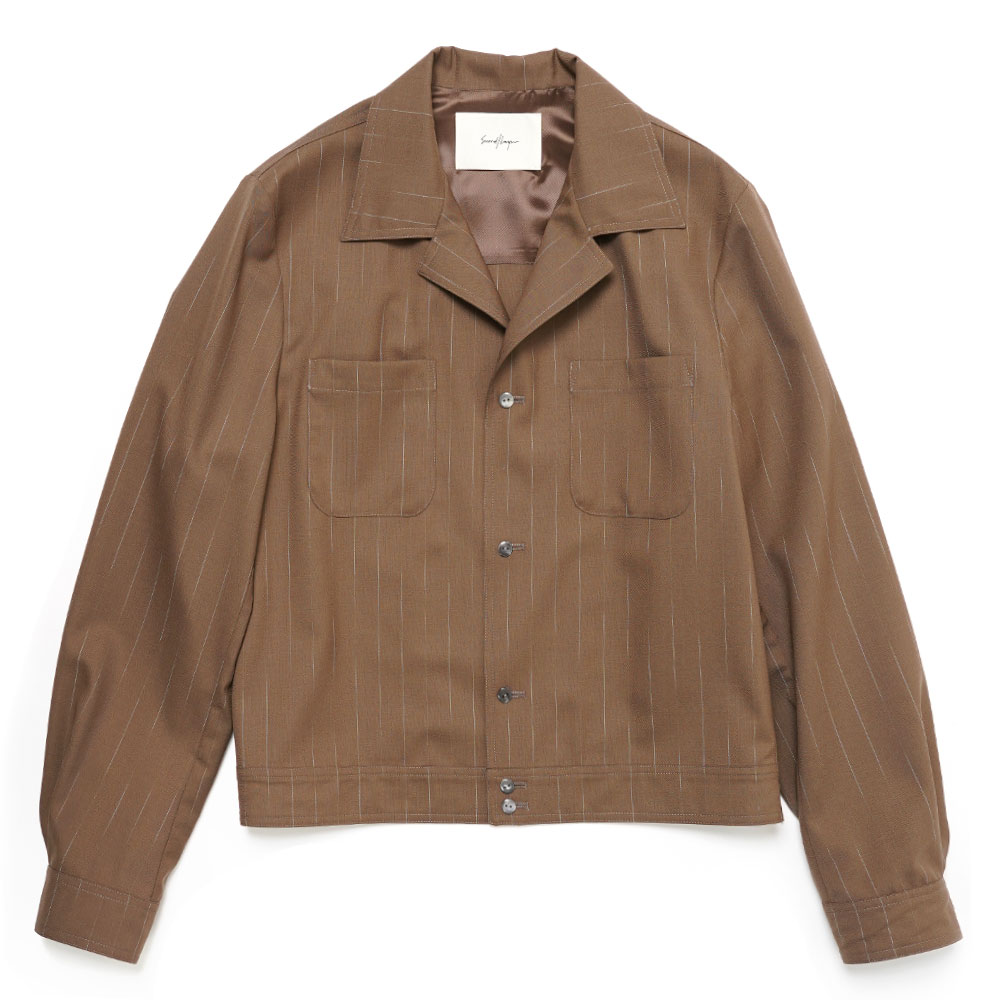 GENERALE SHIRT/JACKET BROWN PINSTRIPE _