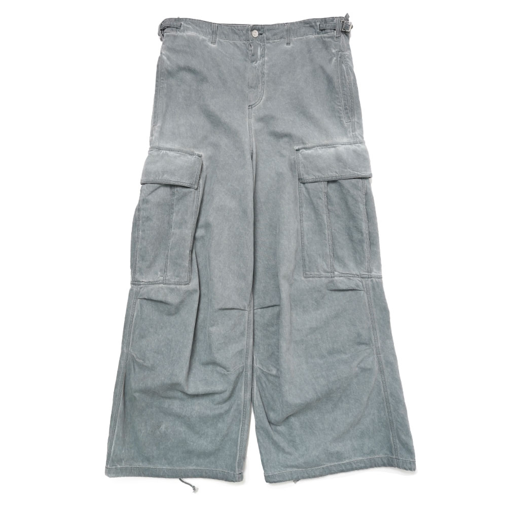 LARGE CARGO TROUSERS IN GREY COTTON DRILL DARK ASH
