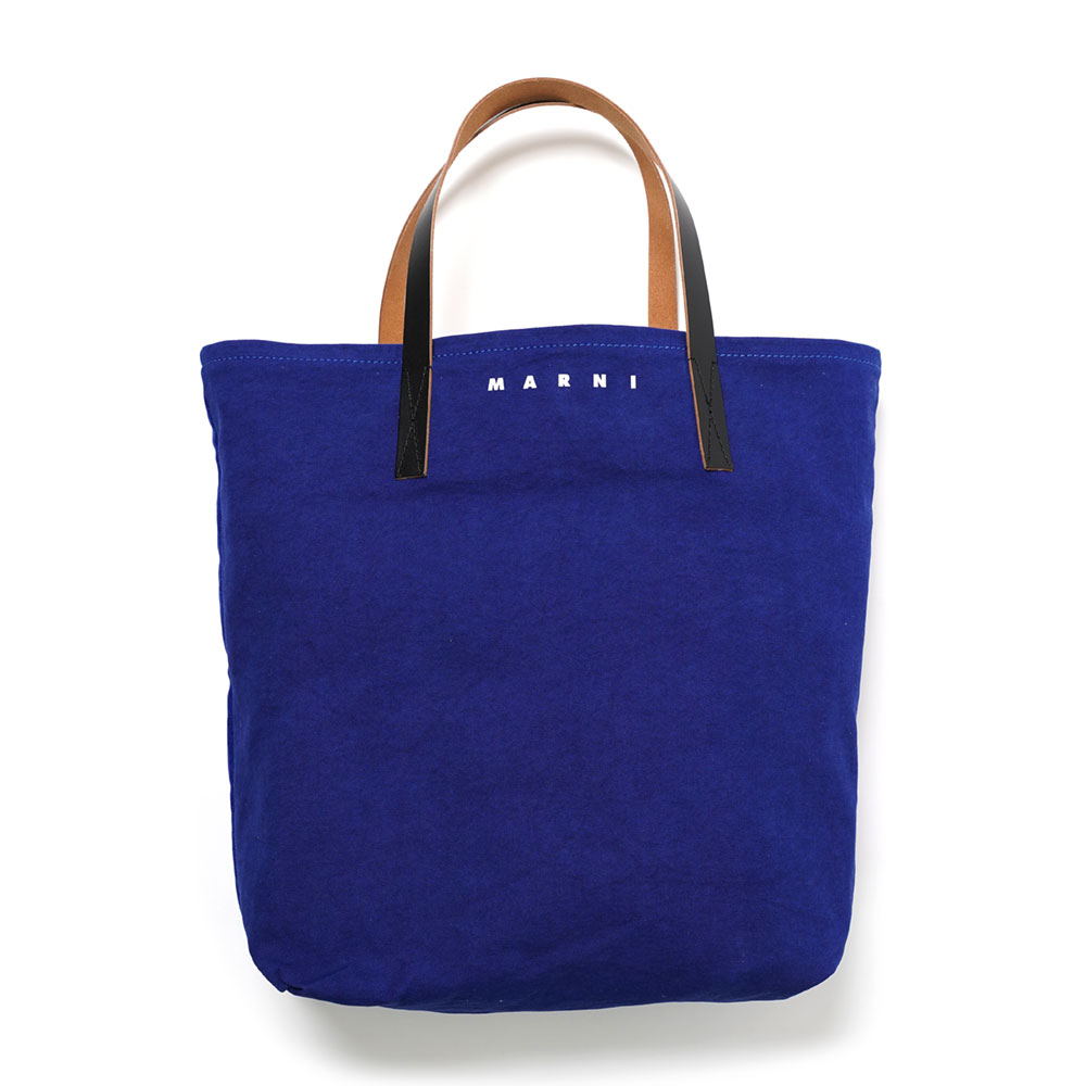 TRIBECA SHOPPING BAG VELVET AND COTTON BLUE