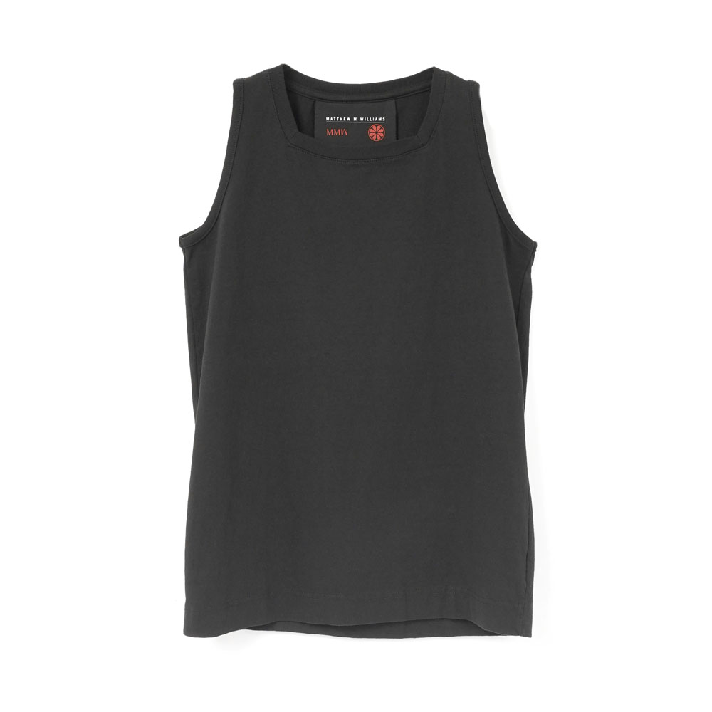 SQUARE NECK TANK TOP BLACK