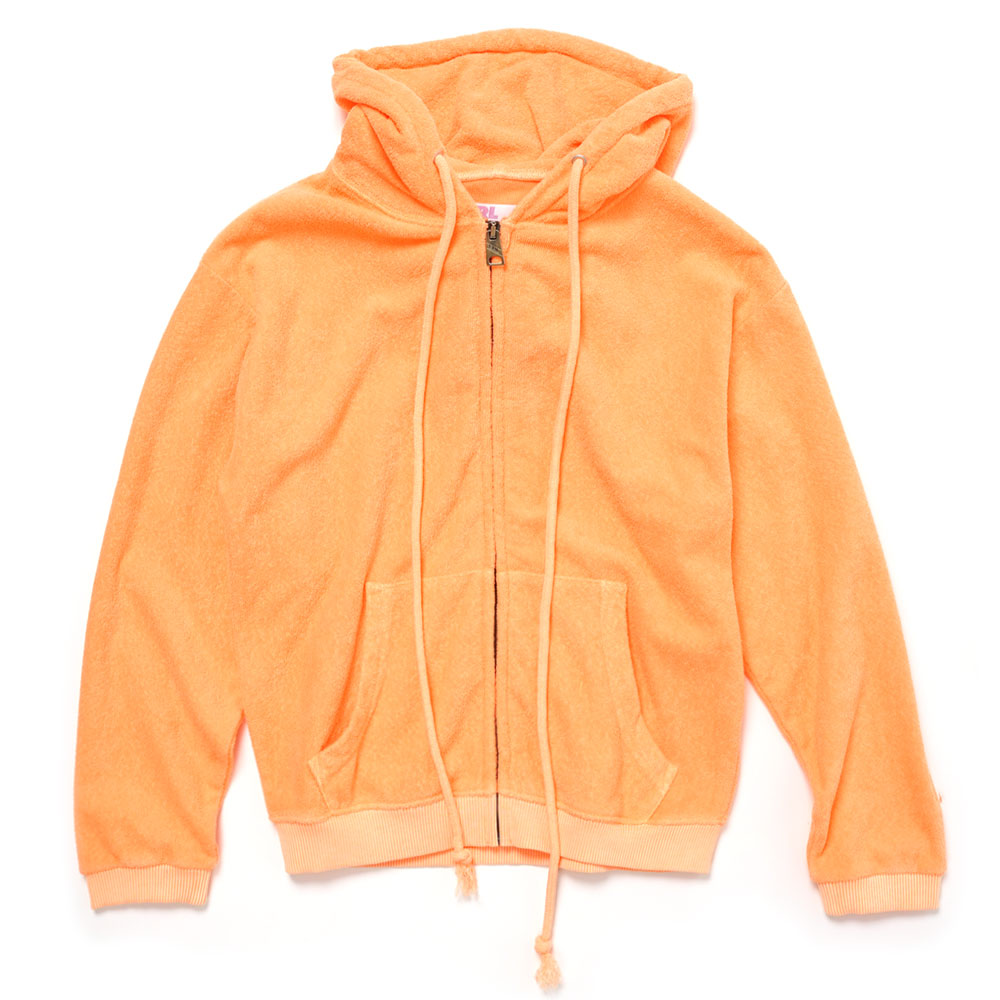 TERRY ZIPPED HOODIE ORANGE_
