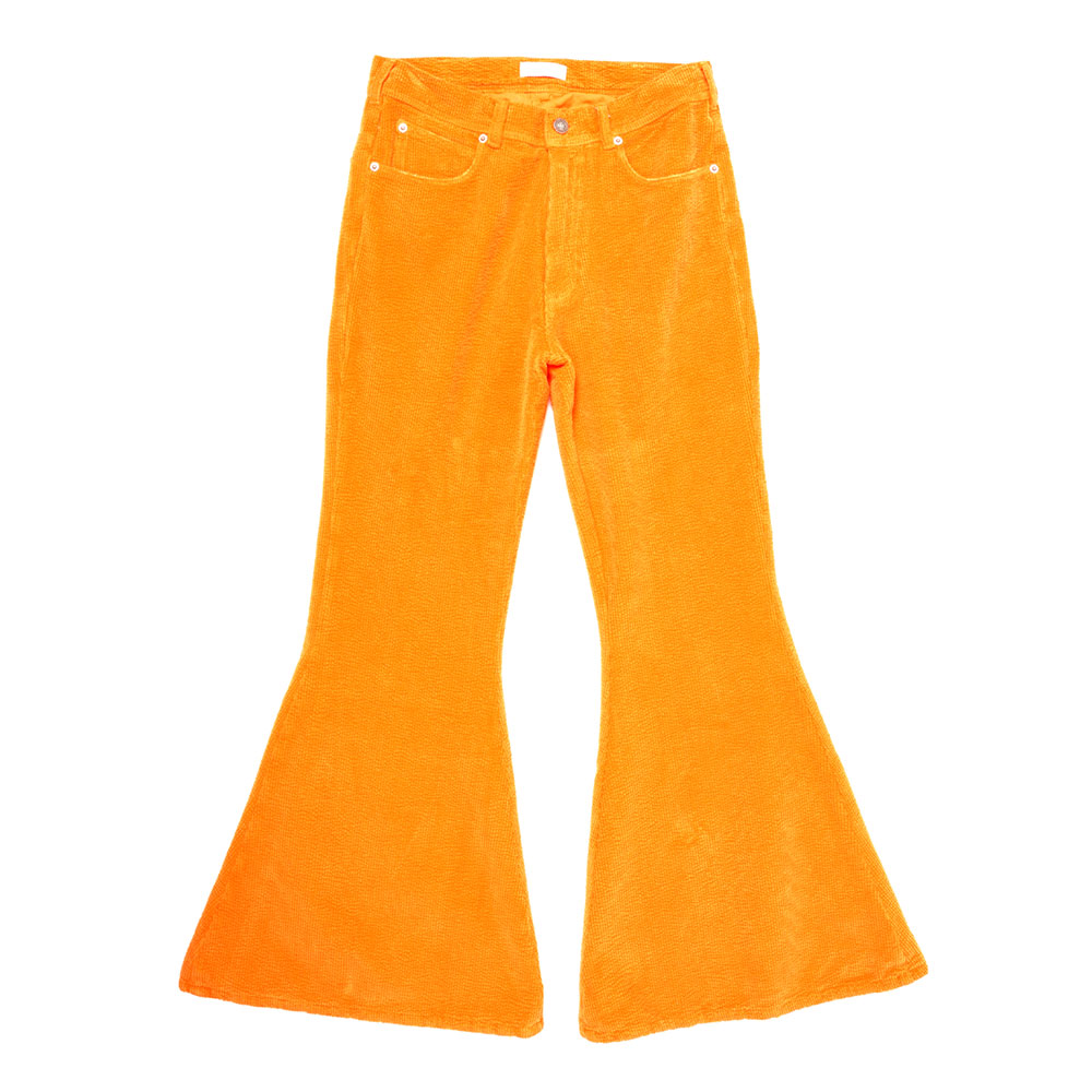 CORDUROY FLARED PANTS ORANGE_