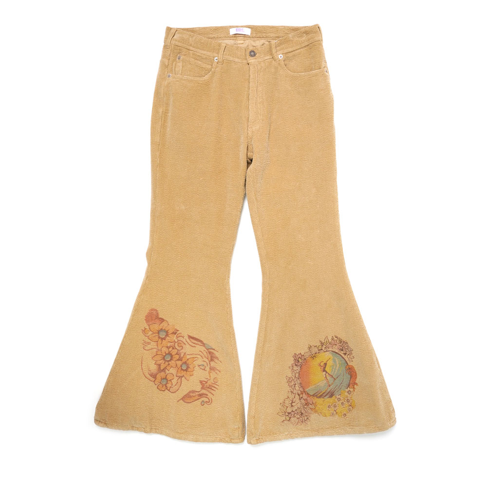 CORDUROY FLARED PANTS BEIGE_