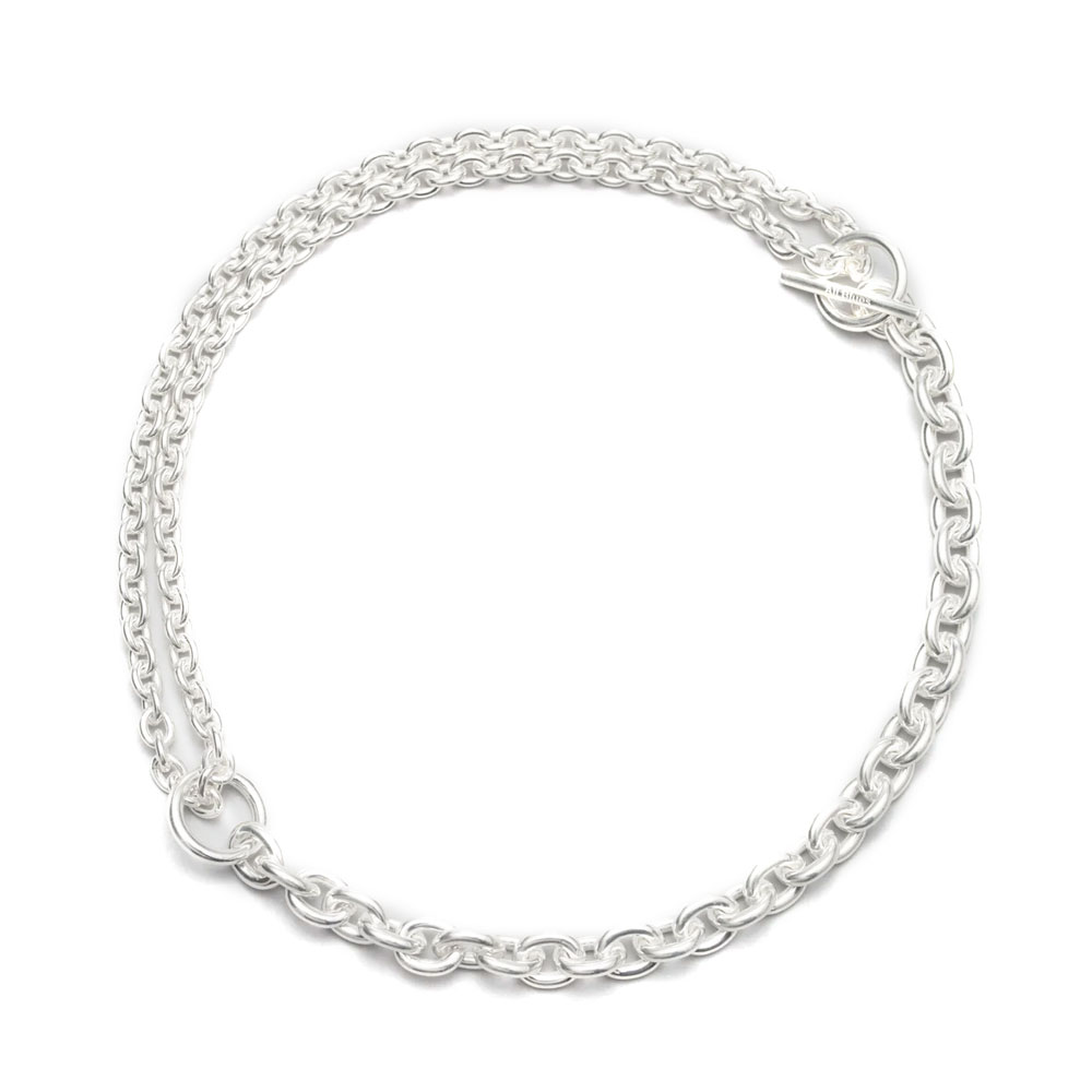 DOUBLE NECKLACE SHORT (42cm)101598 POLISHED SILVER
