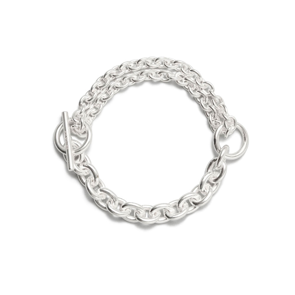 DOUBLE BRACELET 101602 POLISHED SILVER