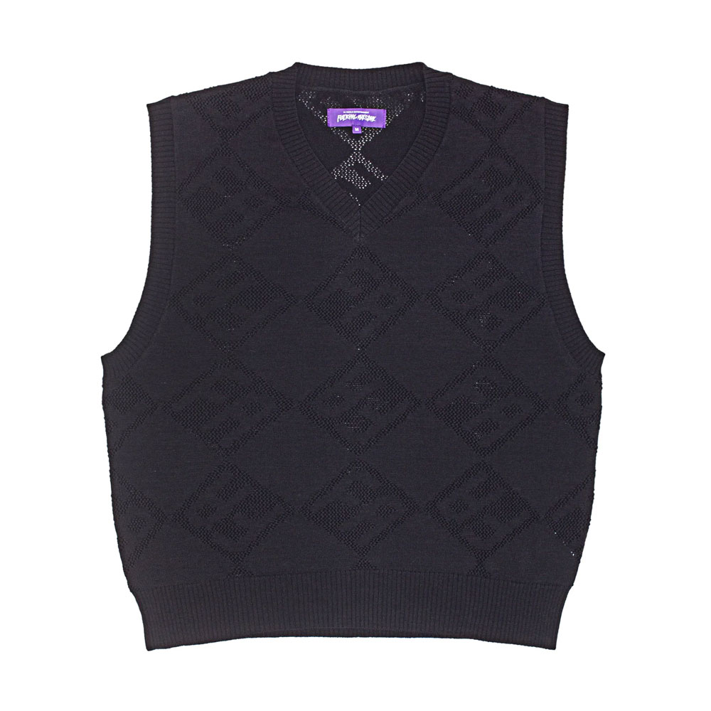 LETTER SQUARE VEST BLACK