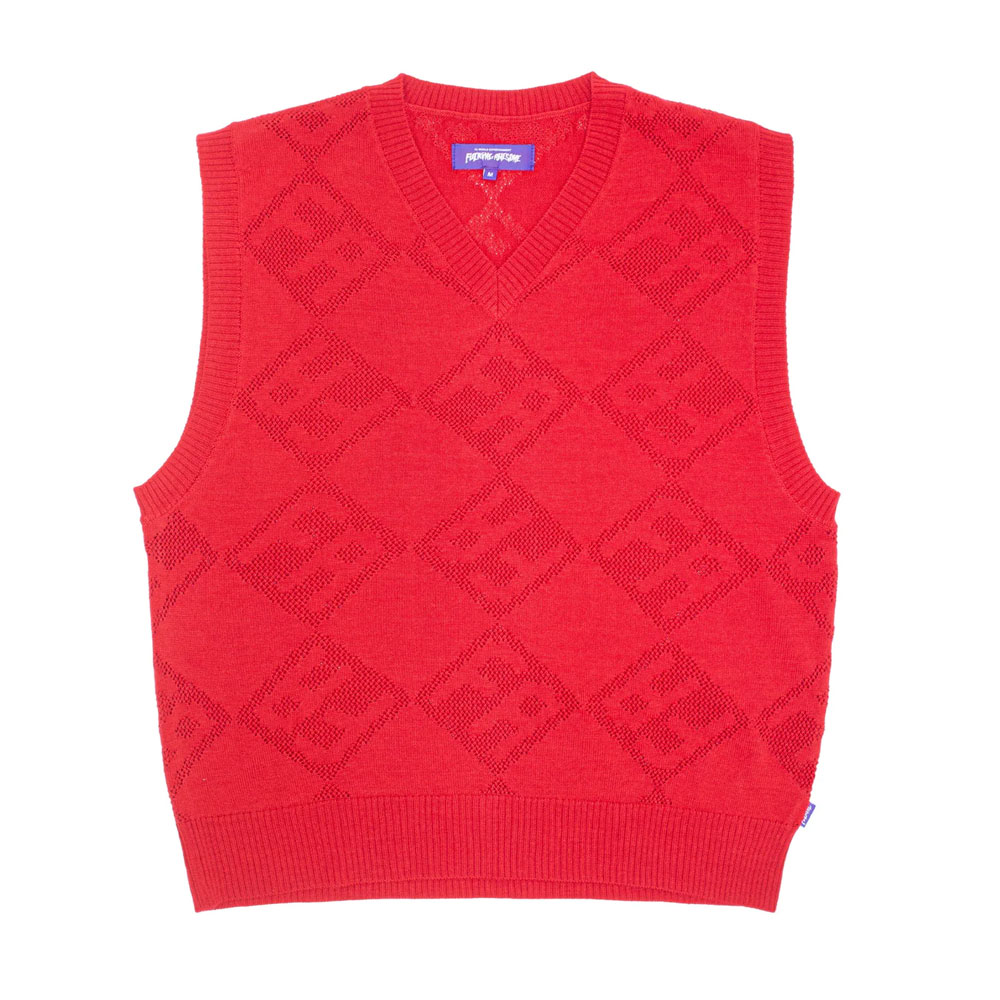 LETTER SQUARE VEST RED