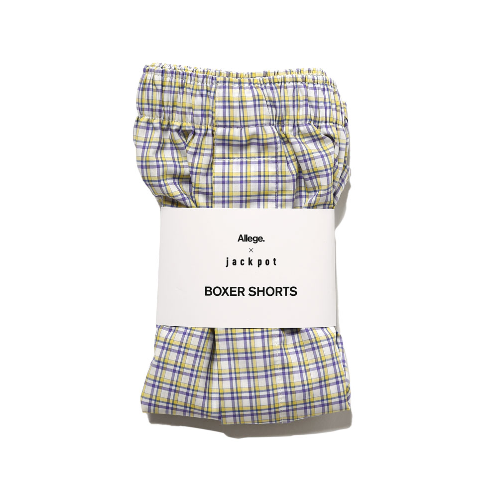 Allege for jackpot THOMAS MASON BOXER SHORTS PURPLE/YELLOW CHECK