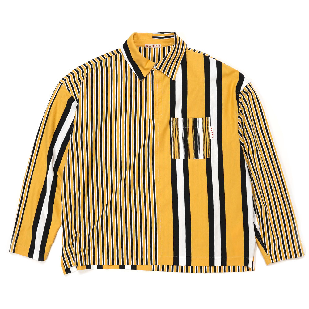 YELLOW STRIPED COTTON JERSEY POLO YELLOW