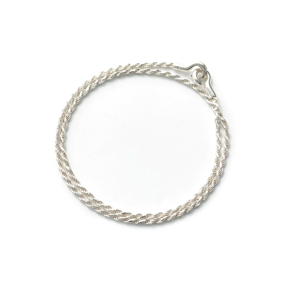 ROPE BRACELET  THIN DOUBLE 101948 POLISHED SILVER