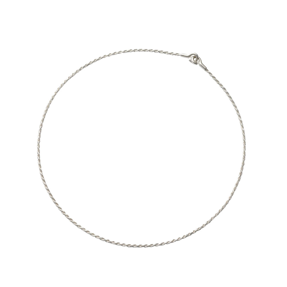 ROPE NECKLACE THIN 42cm/52cm 101946 POLISHED SILVER