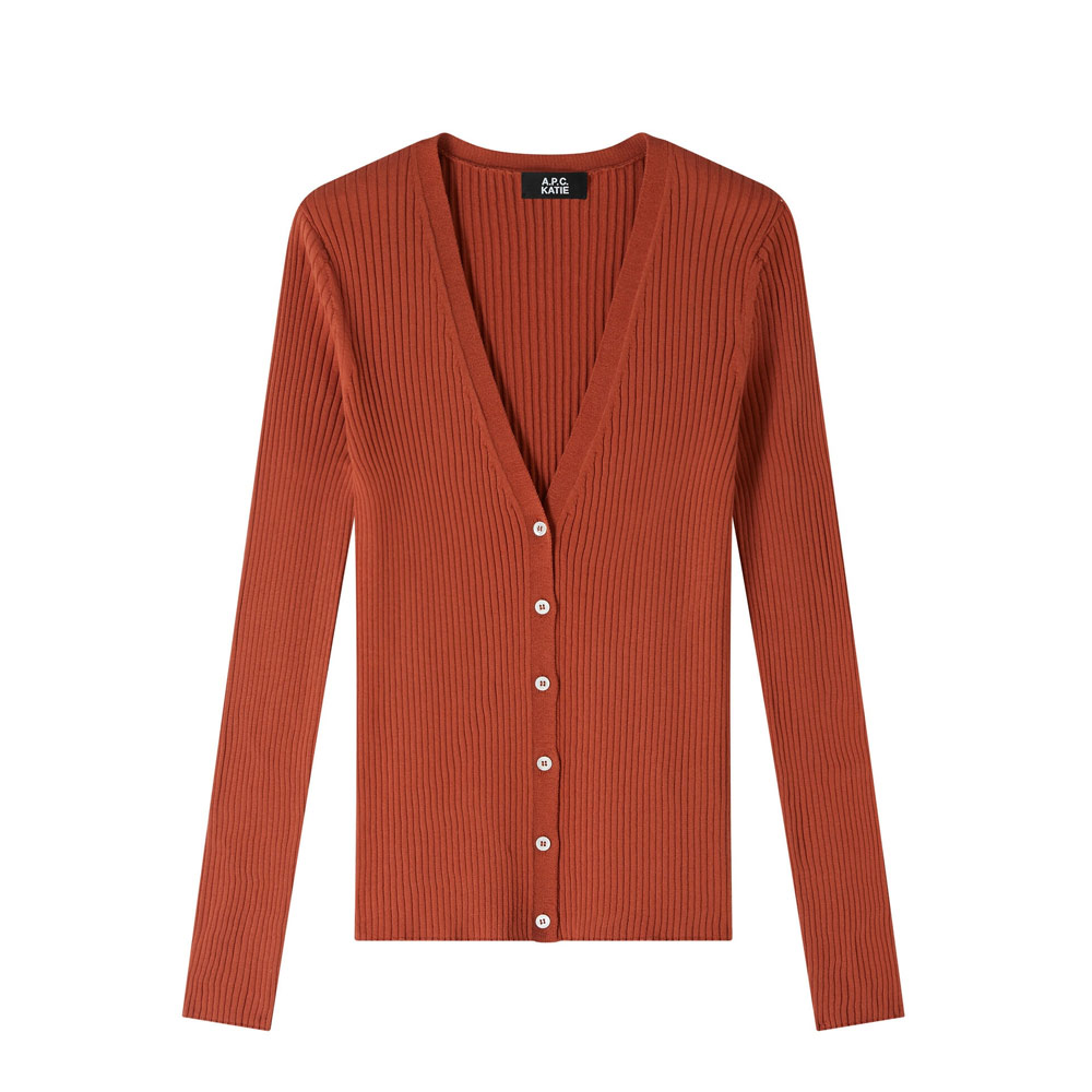 AMBRE CARDIGAN TERRACOTTA A.P.C×KATIE HOLMES