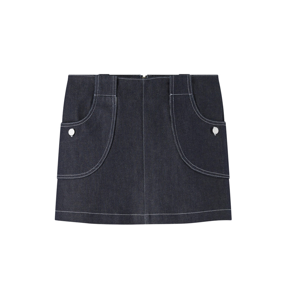 SAMANTHA DENIM SKIRT INDIGO A.P.C×KATIE HOLMES
