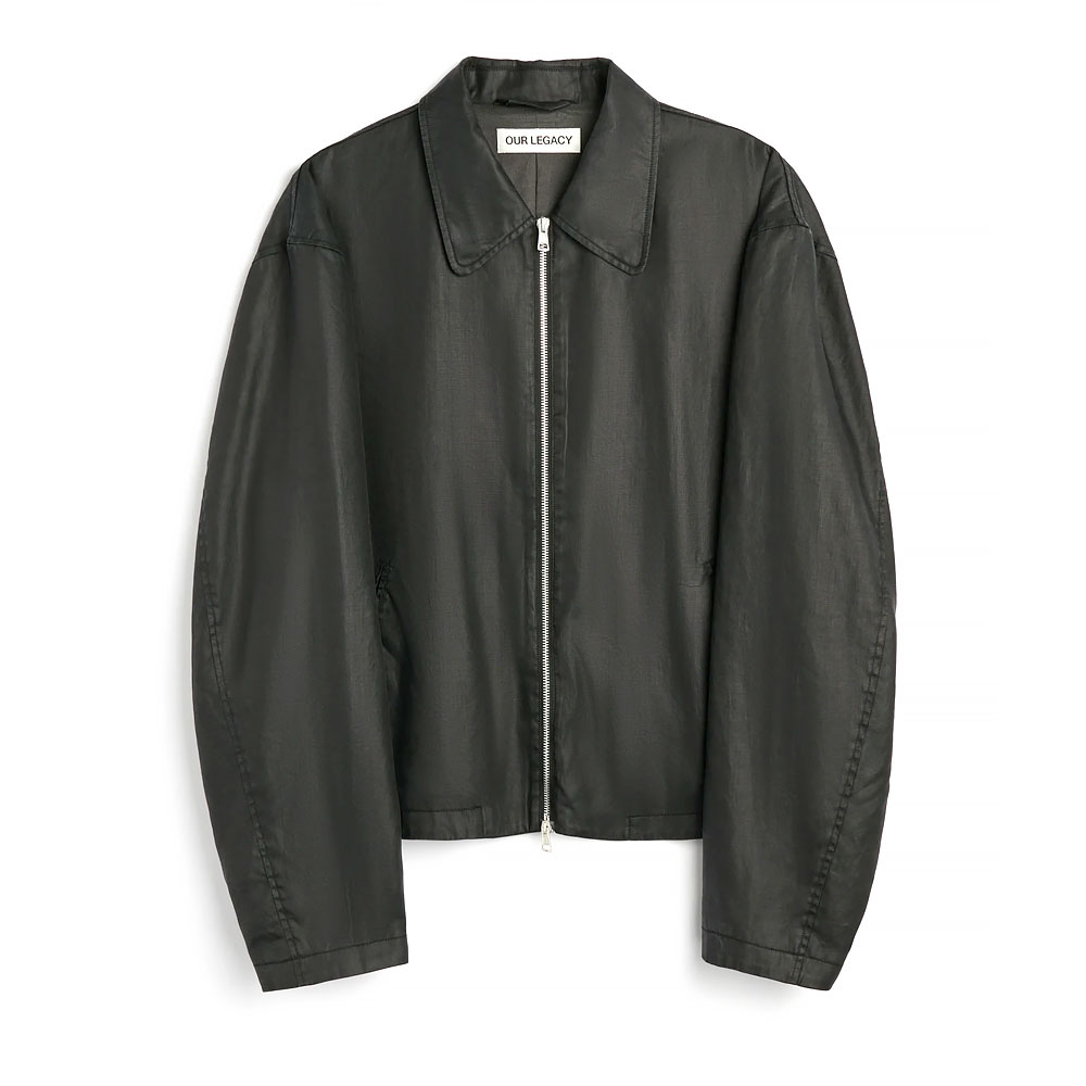 MINI JACKET WORKER LAQUER BLACK MIRROR TENCEL