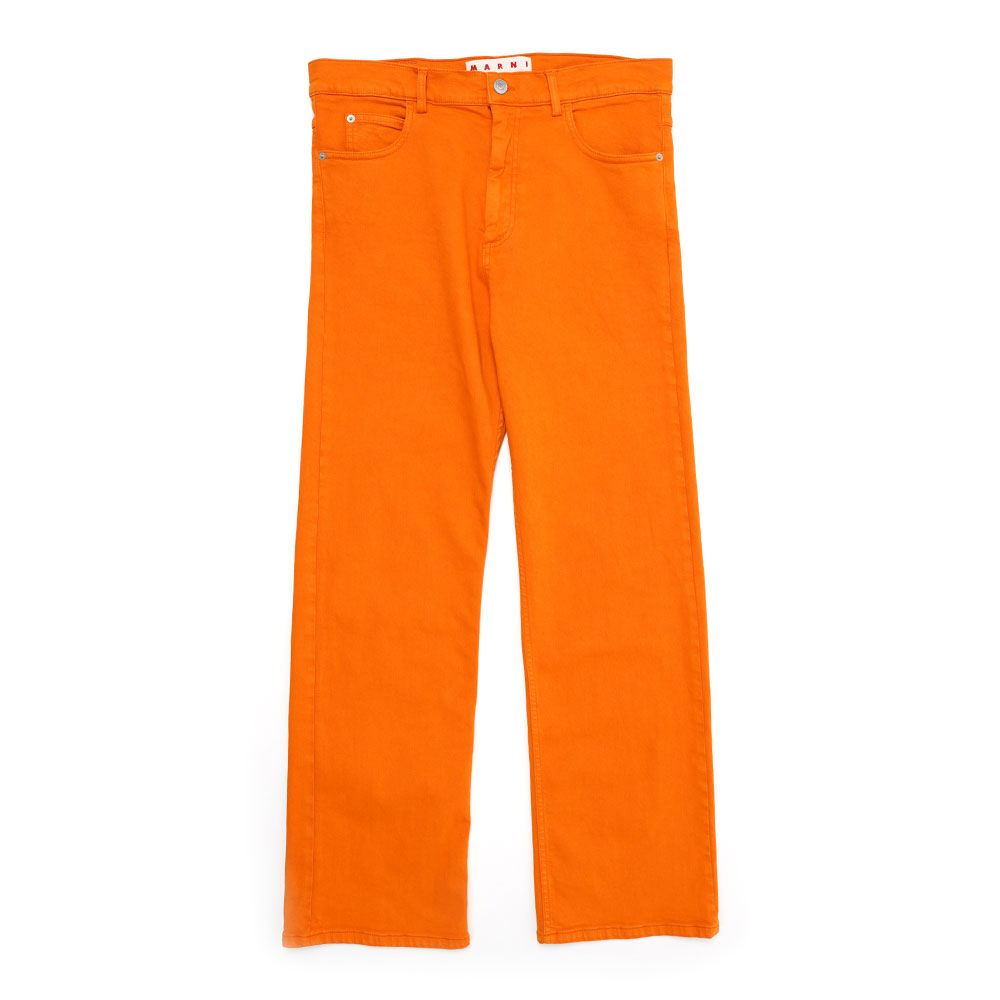 ORANGE FLARED 5 POCKET TROUSERS IN STRETCH DENIM CARROT