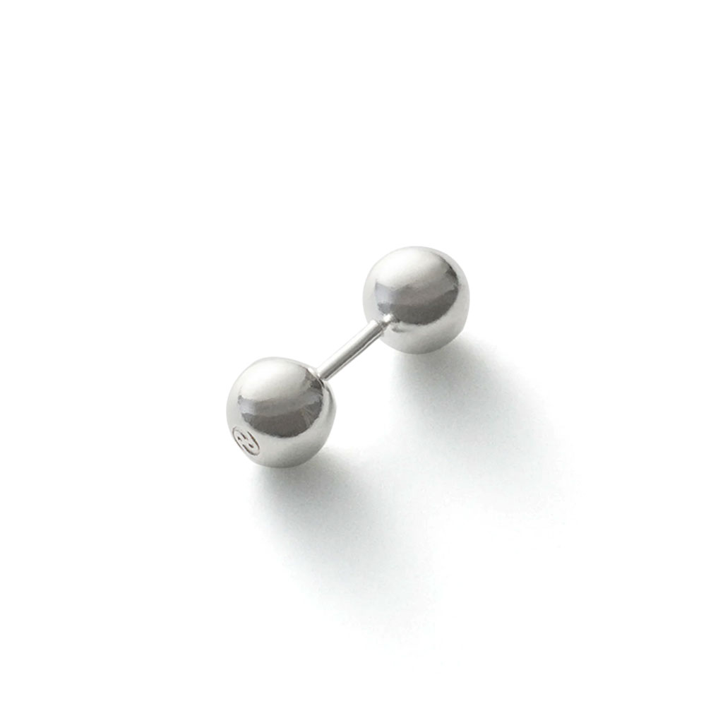 PEARL EARRING STUD 101908 POLISHED SILVER (SINGLE)