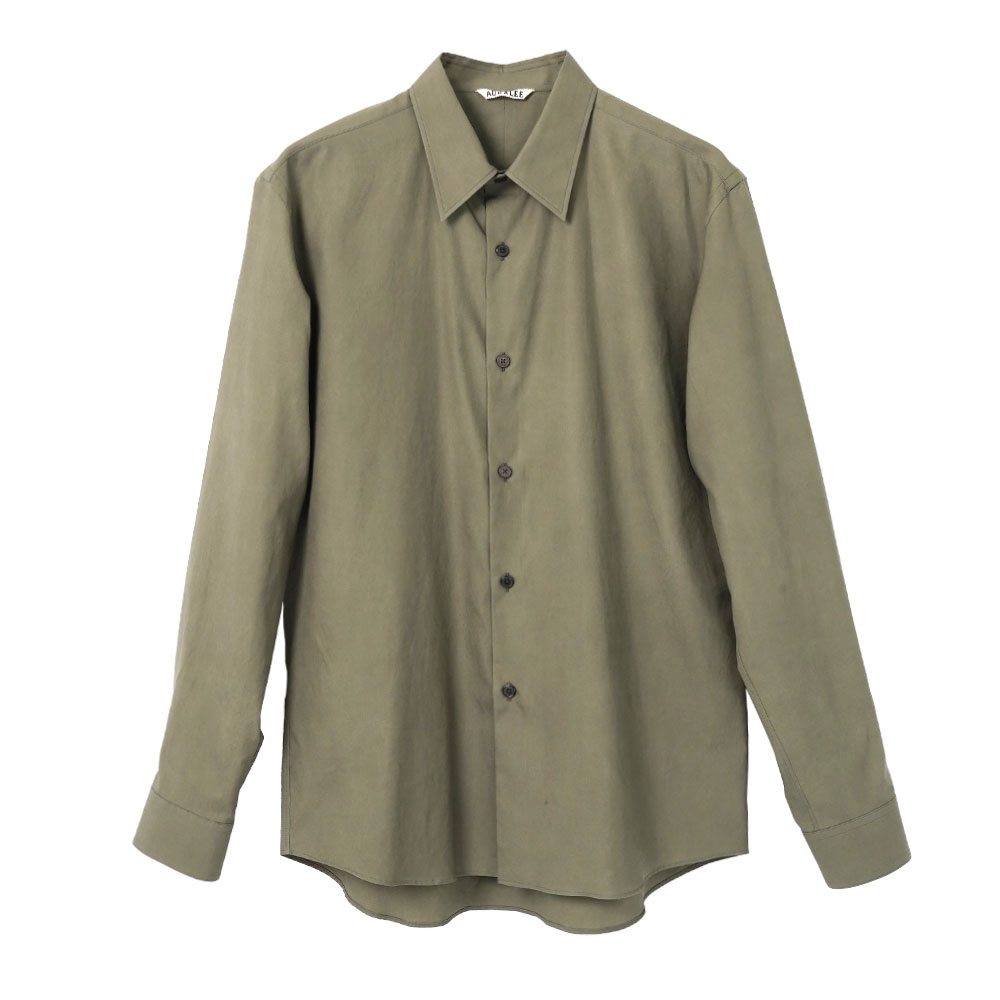 WASHED FINX TWILL SLIM SHIRT DARK OLIVE A26AS03TN