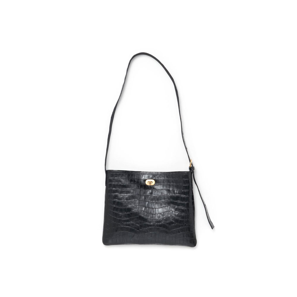 TWIST BUCKLE BAG CROCODILE BLACK S nk-rb-tbs