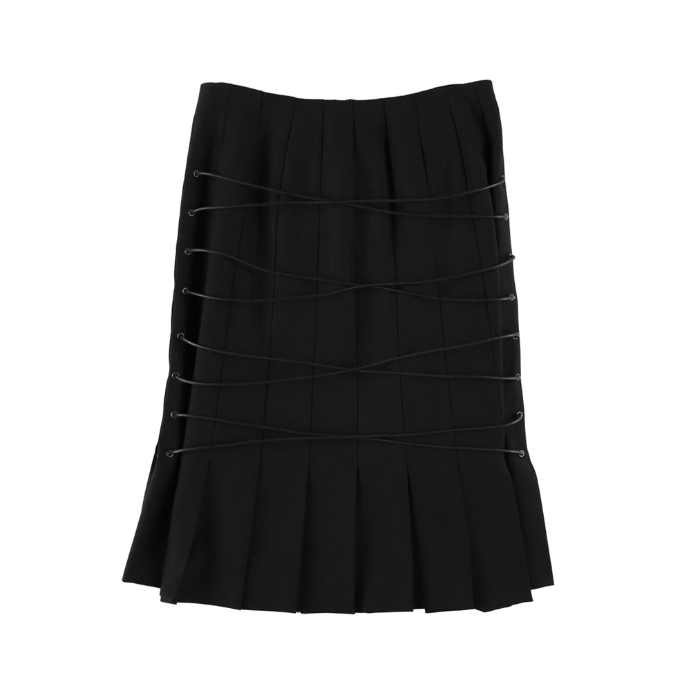 BONDAGE PLEATS SKIRT BLACK