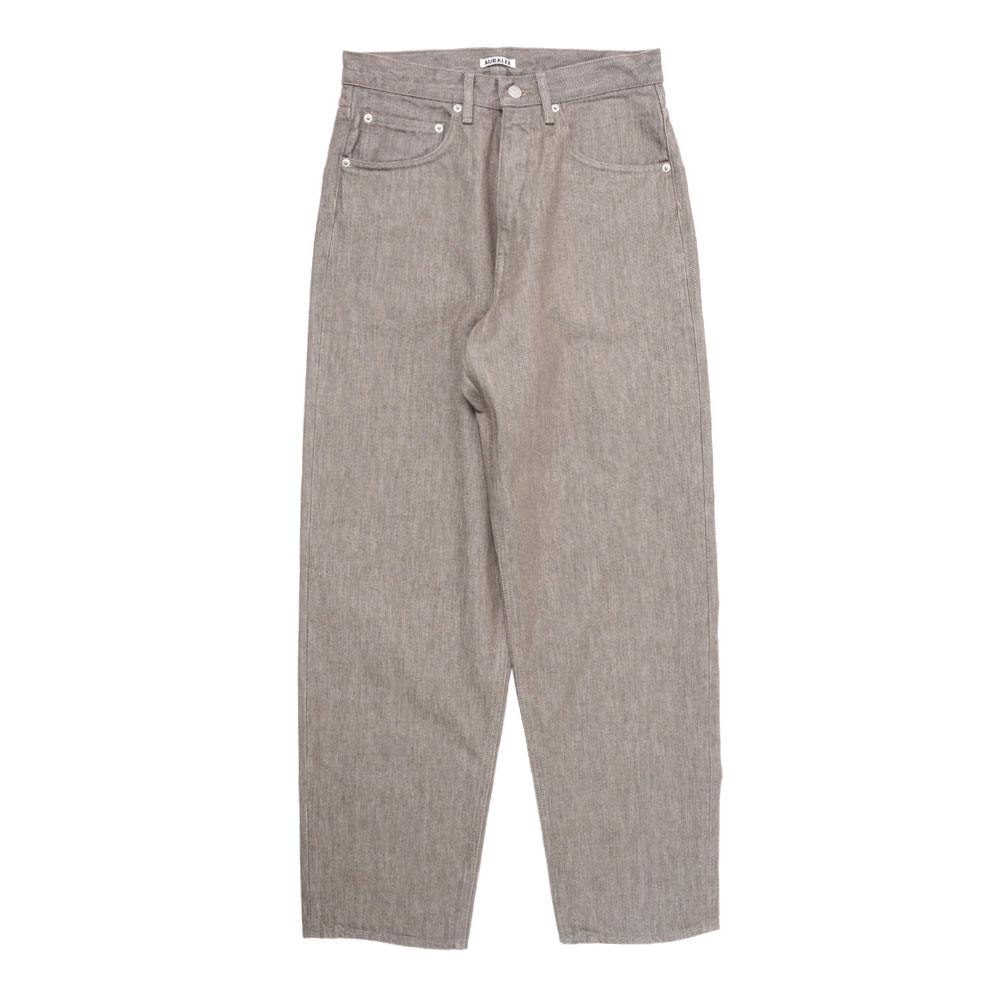 HARD TWIST BROWN DENIM WIDE PANTS MOCHA BROWN