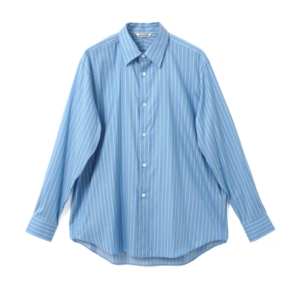 COTTON SILK STRIPE SHIRT SAX BLUE STRIPE A26AS01CS