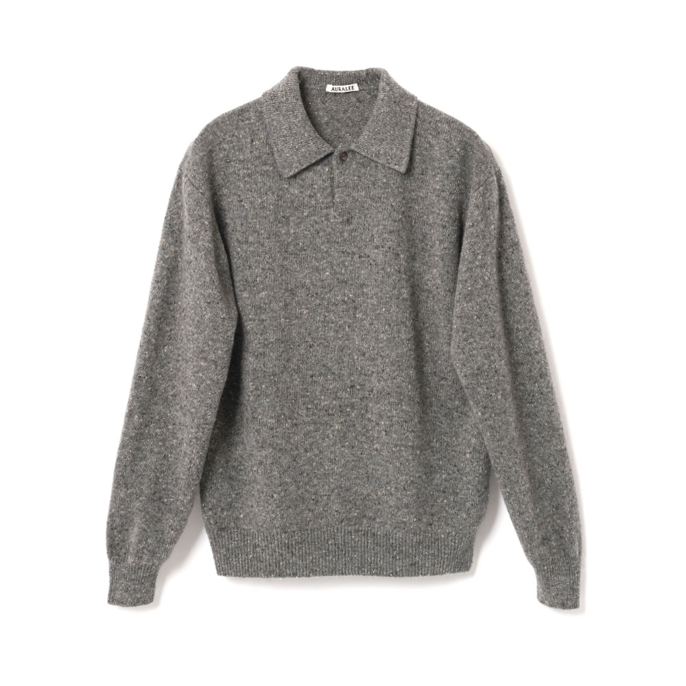 CASHMERE NEP KNIT POLO CASHMERE NEP KNIT POLO MIX GRAY A26AP02NE