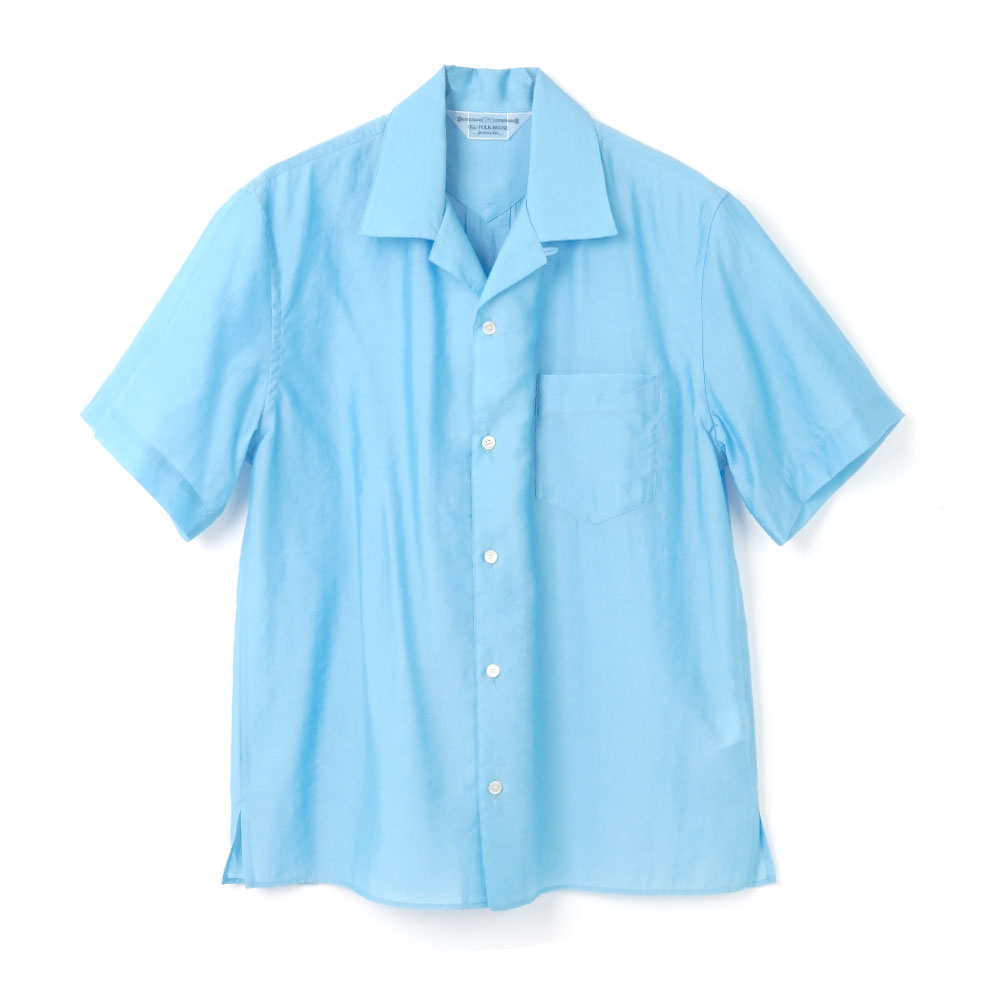 LYOCELL & NYLON SHEER SHIRT BLUE