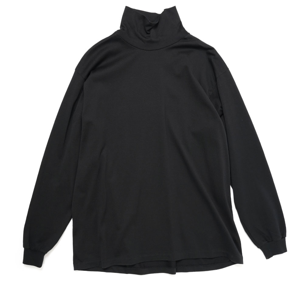 LUSTER PLAITING HI NECK L/S TEE BLACK