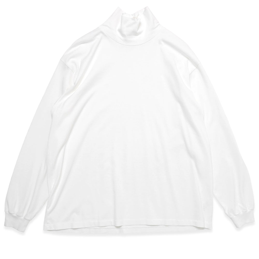 LUSTER PLAITING HI NECK L/S TEE WHITE