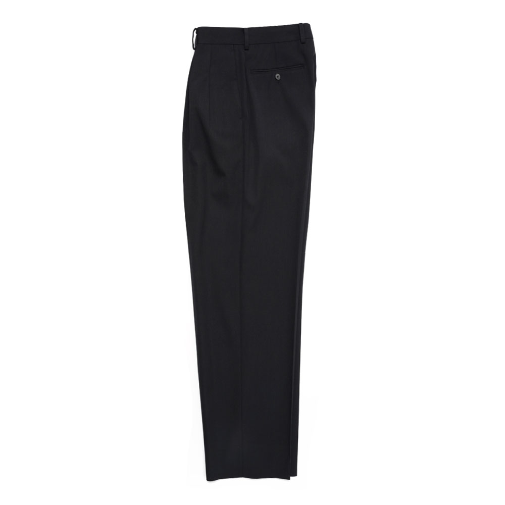 LIGHT WOOL MAX GABARDINE TWO-TUCK SLACKS TOP BLACK