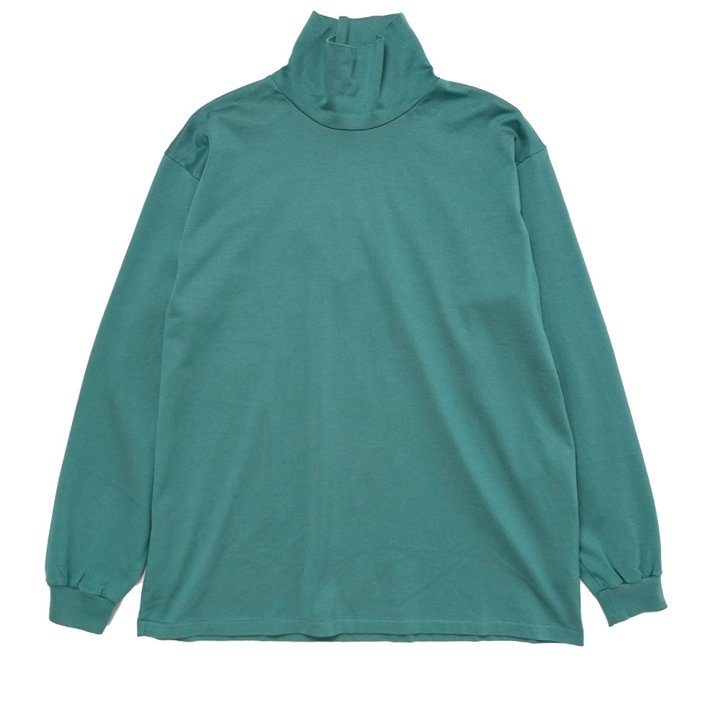 LUSTER PLAITING HI NECK L/S TEE DARK GREEN