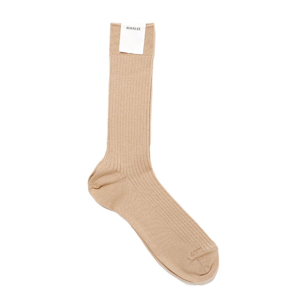 WOOL HIGH GAUGE SOX BEIGE