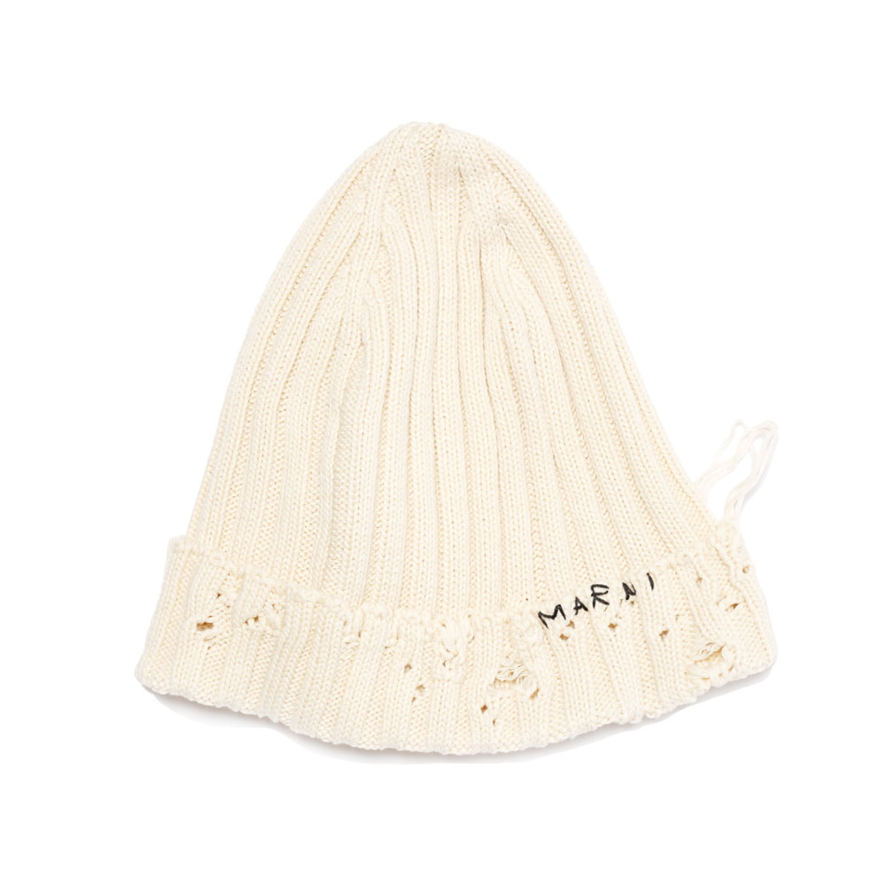 WHITE COTTON BEANIE STONE WHITE