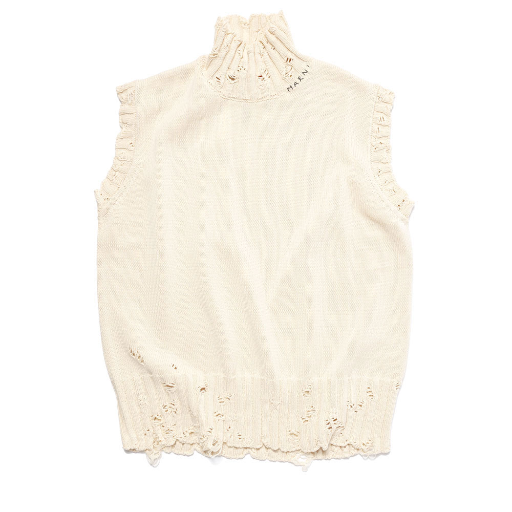WHITE COTTON VEST STONE WHITE