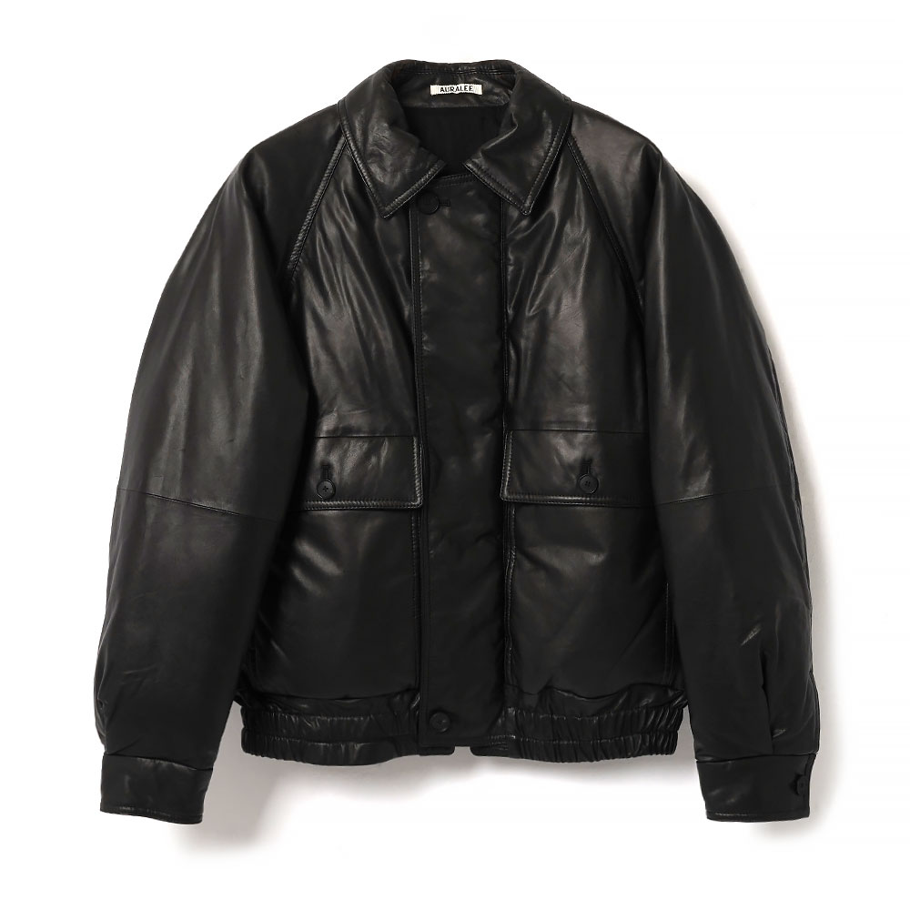 FINE CALF LEATHER DOWN BLOUSON BLACK A26AB01CB
